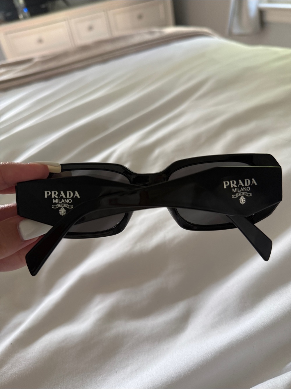 Prada Black Oversized Logo Sunglasses - Picture 6 of 8